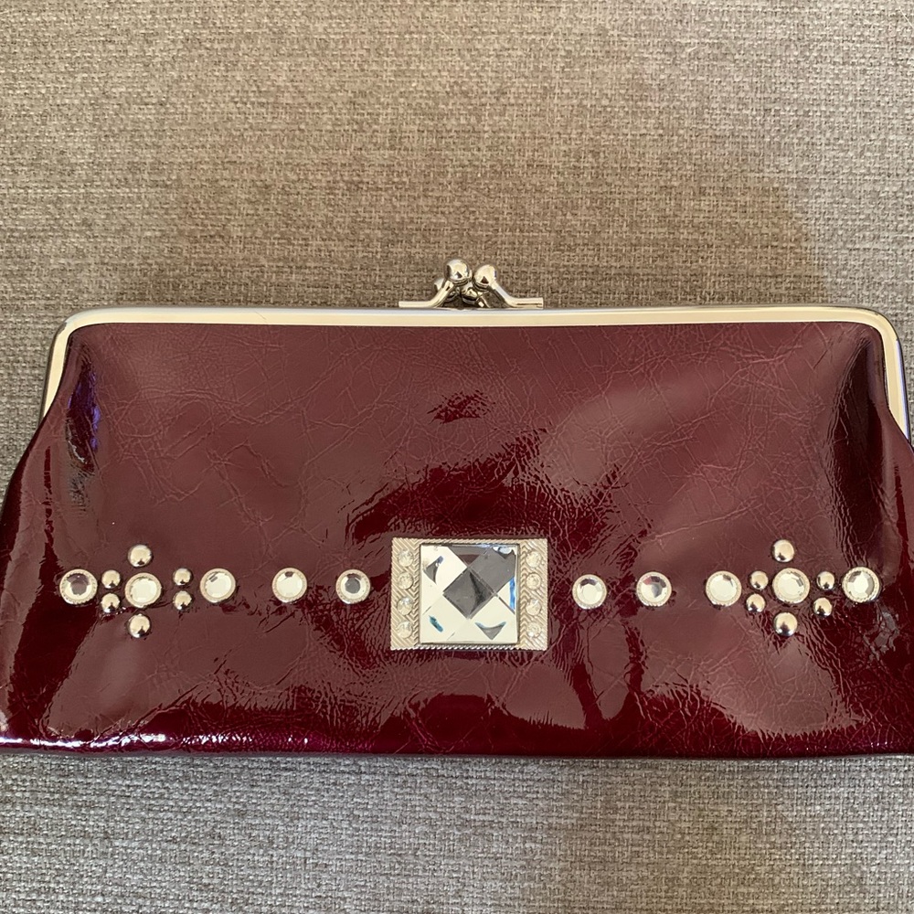Burgundy Jeweled Clutch
